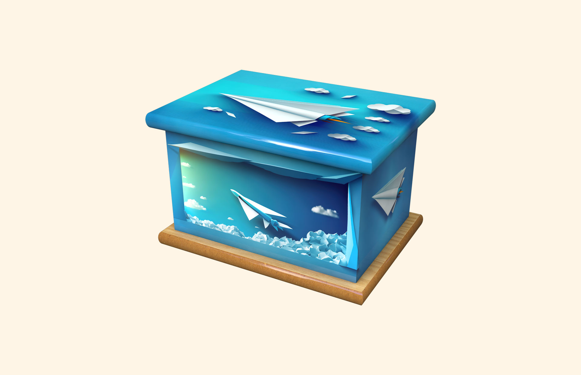 My First Plane child ashes casket